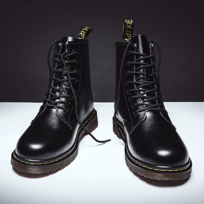 Ideamini马丁靴秋鞋2020年新款男士高帮英伦风日系暗黑情侣皮靴男大码秋冬靴子