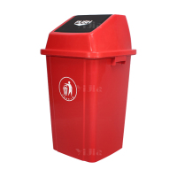 翌嘉YJ4122094 长方形夹缝翻盖分类垃圾桶 100L红色(投放标)