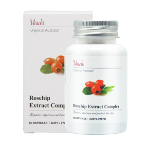 unichi玫瑰果提取物胶囊二代60粒/瓶装VEVC 美白养颜 澳洲原装进口 维生素C维生素E 减轻糖化反应 营养补充