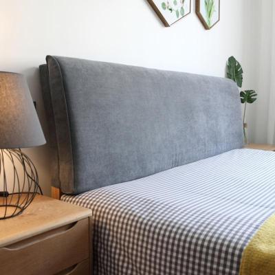 美帮汇定制北欧实木床上靠垫榻榻米无床头板软包自粘布艺罩可拆洗 灰色 无床头款180*58*10CM