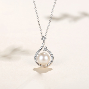 S925纯银天然淡水珍珠项链女款耳饰套装送妈妈送老婆女友七夕礼物送女朋友老婆情人节七夕生日礼物