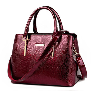 斯妮拉 欧美秋冬季2023新款时尚简约真皮中年女包妈妈漆皮斜挎单肩手提包0LLCZ