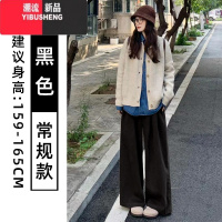 YIBUSHENG灰色山本裤女季2024年新款高腰垂感休闲宽松慵懒风小个子阔腿裤