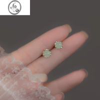 JiMi999银银和田玉耳钉女养耳洞睡觉不用摘耳环高级感耳饰2023新款潮