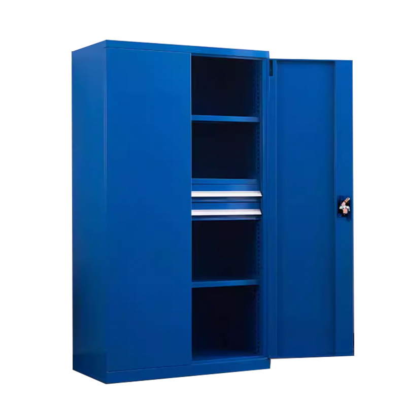 湘渭重型工具柜加厚物件工具储物柜工厂铁皮柜汽修厂零件收纳柜蓝色四层二抽