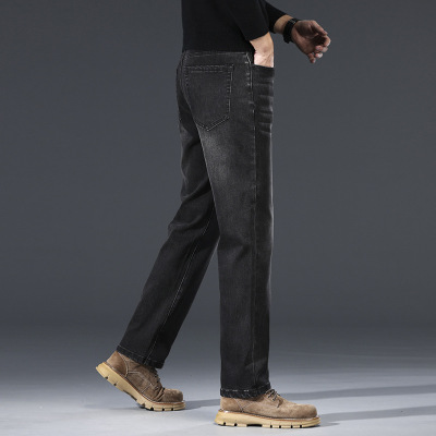 秋冬新款美式弹力牛仔裤男青年男士时尚帅气直筒休闲男装长裤