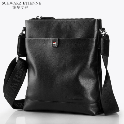 施华艾登男士单肩包真皮休闲包斜挎背包头层牛皮商务公文包出差旅行包