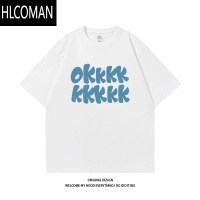 HLCOMAN STUDIO潮流美式简约字母印花短袖百搭宽松休闲圆领T男女同款