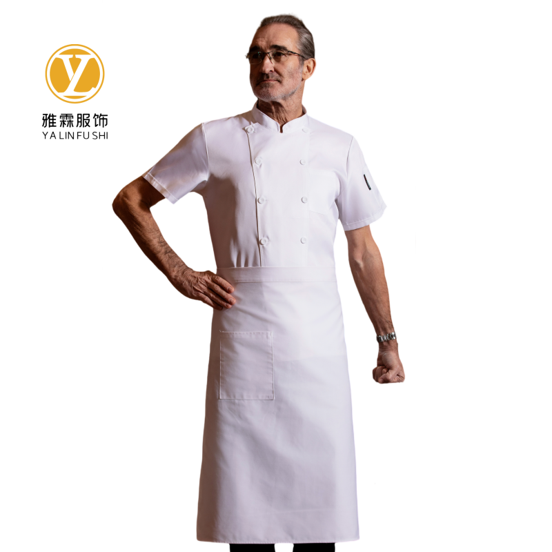 雅霖服 米边半袖厨师服YLF669/25SC6 件