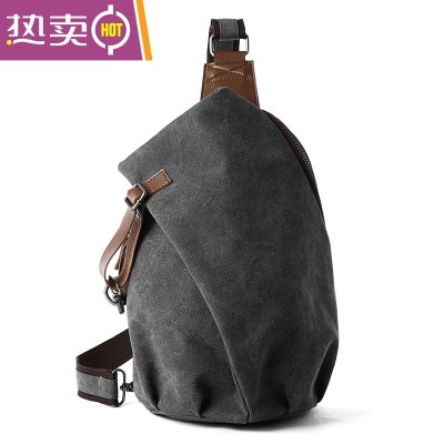 NEWLAKE潮流休闲帆布包斜挎包男复古潮牌单肩大胸包简约学生邮差斜背男包