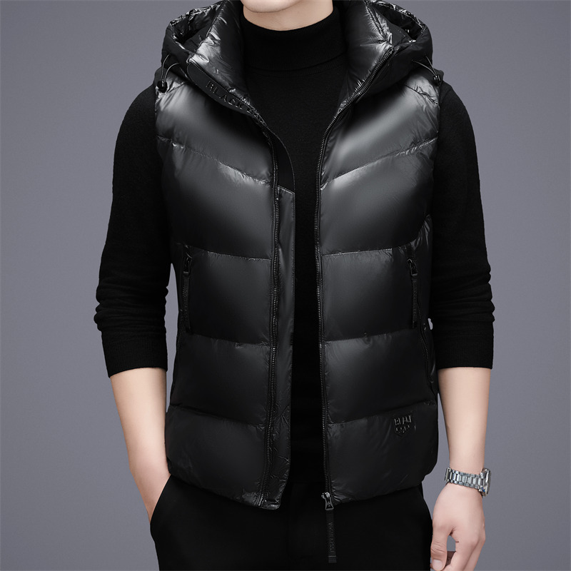 时尚立领坎肩羽绒马甲秋冬季新款男装中青年潮流休闲保暖背心