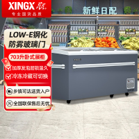 星星SD/SC-1020BYQA冰柜展示柜商用卧式大容量冷柜单温冷藏冷冻冰箱岛柜超市便利店冷藏保鲜减霜雪糕柜