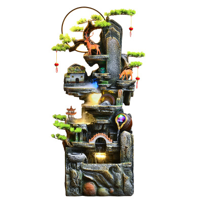 假山循环流水生财喷泉摆件客厅办公室鱼缸高山景观轮落地装饰