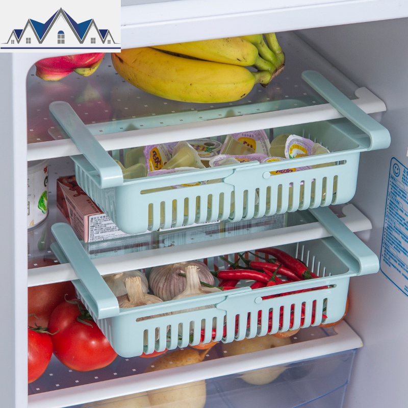 冰箱内置可伸缩收纳篮 夹式置物篮抽屉式挂篮分层托盘整理 三维工匠