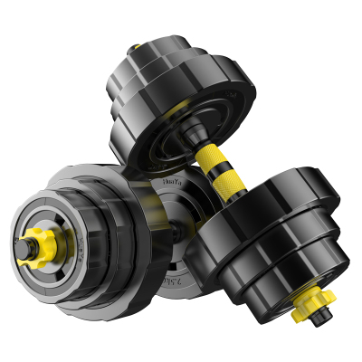 华亚哑铃男士可拆卸环保包胶手铃杠铃套装组合家用运动健身器材