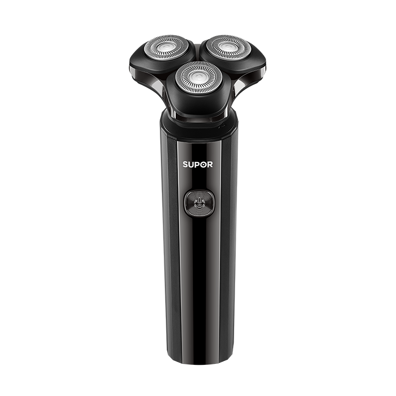苏泊尔SUPOR三刀头旋转式电动剃须刀ES-RT35 45分钟超长续航低电量提醒无尽黑设计带洁面刷