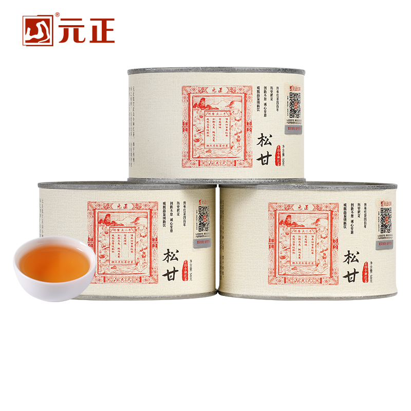[元正]松甘 特级正宗武夷山小种红茶自饮茶票系列口粮茶罐装送礼 3罐 1罐/50g
