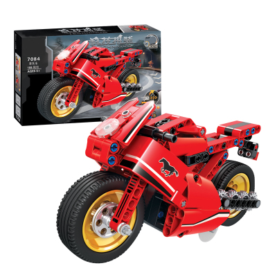 小鹰奥利兼容乐高积木高科技益智拼装玩具仿真机械回力车模型高难度男孩儿童成人组装拼插玩具摩托车188颗粒-送起件器