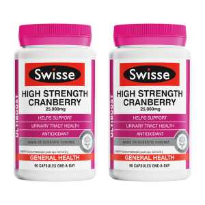 Swisse斯维诗 高浓缩蔓越莓胶囊 90粒 2瓶 25000mg 有益女性私密健康 缓解私处不适 提升泌尿系统功能