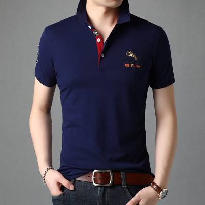 梵克公牛polo衫男短袖2020热卖翻领Polo衫简约帅气男夏季新款韩版半袖体恤衫青少年上衣休闲汗衫上青M