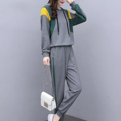 班俏BANQIAO休闲运动套装女2021春装新款洋气减龄春秋季小个子时尚卫衣两件套