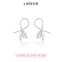 玉兰花足银耳钩女银耳钉999纯银耳环2025年新款潮花朵耳饰送女朋友老婆情人节七夕生日礼物