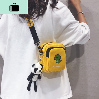 网红质感ins小包包女2020新款潮百搭夏季帆布包原宿风单肩斜挎包NEW LAKE女斜挎包