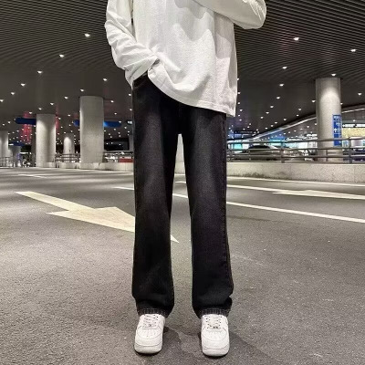 美式高街微喇叭牛仔裤男2026春秋季复古直筒裤潮流长裤