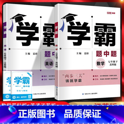学霸题中题七下数英二本套装江苏版 七年级/初中一年级 [正版]江苏版2024版5星7星学霸题中题七年级上下册数学语文英语
