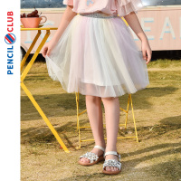 [1件3折]铅笔俱乐部童装女童半身裙薄款中长裙子2025夏季新款儿童网纱短裙