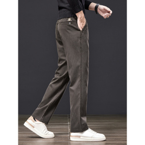 实体供应长裤男直筒裤秋冬新款弹力日常商务重磅莱赛尔宽松休闲裤