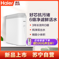 海尔净水器HRO4H96-3U1 好芯抗污堵 400G大通量家用净水机 6级复合滤芯 纯净双出水
