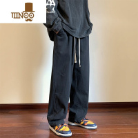 YANXU日系工装裤男秋季新款美式复古潮牌百搭宽松阔腿长裤直筒休闲裤子