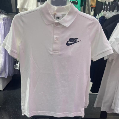 NIKE耐克短袖T恤运动休闲舒适透气针织大童POLO衫826437-100 D