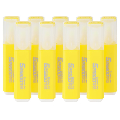 齐心 HP908 醒目荧光笔 5.0mm 10支/盒 黄 单位:盒