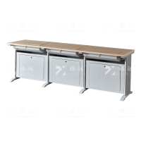 臻远 ZY4012403 隐藏式翻转电脑桌培训桌办公桌A款三人位