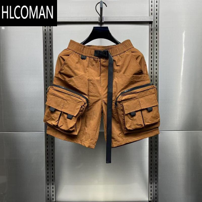 HLCOMAN美式机能工装短裤男款夏季高街潮牌多口袋宽松五分裤运动休闲裤子