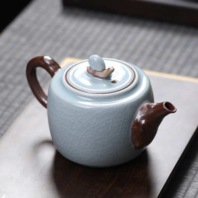 MULTIPOTENT汝窑茶壶开片可养陶瓷功夫茶具泡茶壶单壶永不言弃壶 220ml