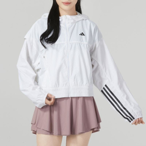 adidas/阿迪达斯连帽外套运动休闲舒适梭织女装夹克IL6976 C