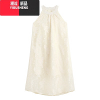 YIBUSHENG连衣裙女装季温柔度假风减龄中长款蕾丝钩花背心裙子