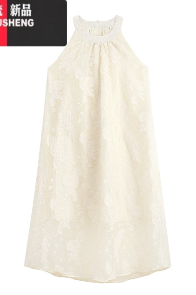 YIBUSHENG连衣裙女装季温柔度假风减龄中长款蕾丝钩花背心裙子