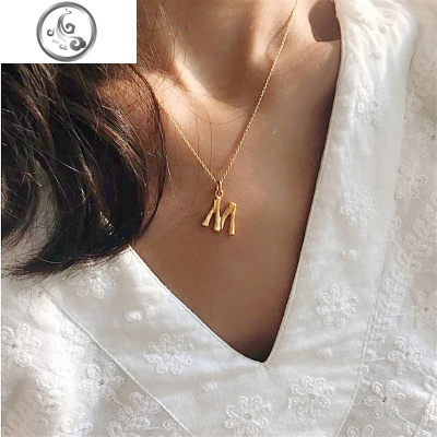 欧美26英文字母项链女小众设计铜ins潮网红复古性冷淡风锁骨链 JiMi