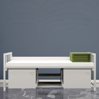 翌嘉YJ-20001单人床宿舍铁架床钢制组合单人床公寓床含床下柜