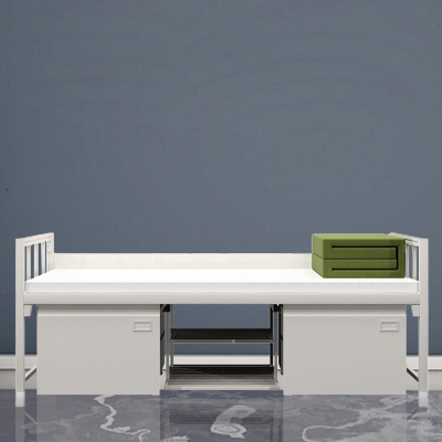 翌嘉YJ-20001单人床宿舍铁架床钢制组合单人床公寓床含床下柜