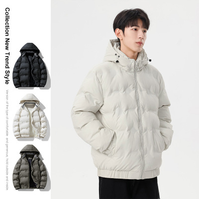 棉衣外套冬季新款男装纯色休闲棉服男情侣宽松百搭面包服