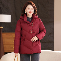 新款妈妈鸭绒服40-60岁中老年人保暖90白鸭绒外套时尚简约婆婆装
