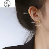 JiMiS925银银简约小耳圈养耳洞耳钉睡觉免摘耳扣女圈圈耳环小巧耳饰