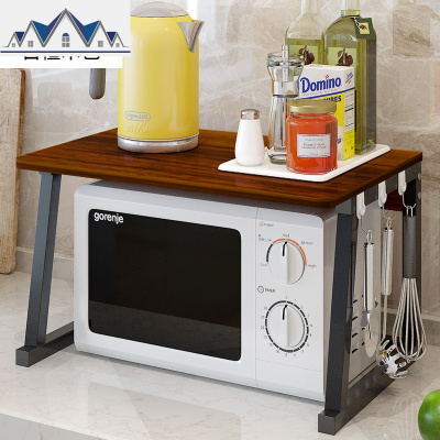 厨房置物架微波炉架烤箱架子2层收纳架电饭煲多功能双层调味料架 三维工匠