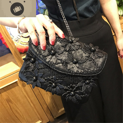 包包女新款花朵软皮单肩包软皮手拿包时尚链条斜挎包手机包零钱包艾狄伊娃女手包