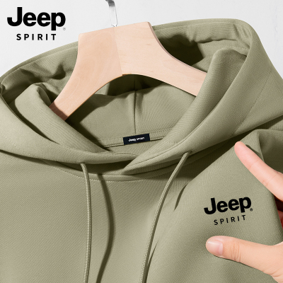 吉普JEEP SPIRIT春装连帽卫衣男款2025新款大码宽松外套春季帽衫R
